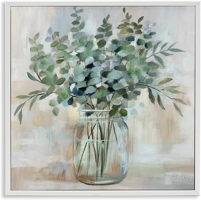 Soothing Eucalyptus Herb Arrangement, 12 x 12 Inch Framed Giclée Print | Stupell Industries · By Nan · Ready to hang · Perfect for farmhouse or rustic rooms · Made in USA