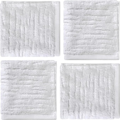 SKL Home CloudSoft Washcloth Set, 4-Piece, 100% Cotton Luxury, White | Premium spa-level quality. 520 GSM weight. Ultra plush & absorbent.