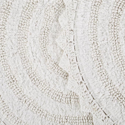 DII Crochet Collection Reversible Bath Mat, Small Oval, 17x24, White