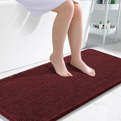 OLANLY Large Bathroom Rugs 50x30, Extra Soft Absorbent Chenille Bath Rugs | Andorra Red-Brown, Quick-Drying Rubber Backing, Washable Bath Mat for Bathroom Floor, Tub and Shower, Home Decor Accessories