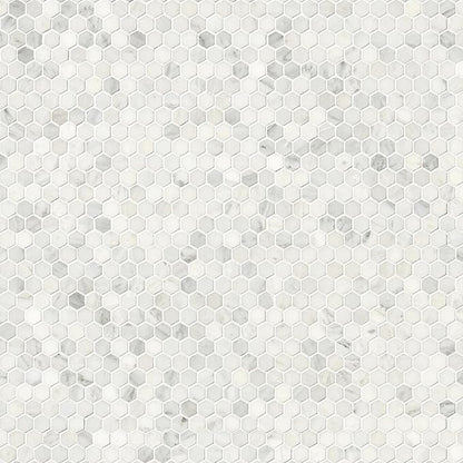 MSI Arabescato Carrara Honed Marble Tile for Kitchen Backsplash, Wall Tile for Bathroom, Accent Wall Tile, and Shower Wall Tile, 11.1 in. X 11.5 in. Mesh-Mounted Mosaic Tile, (8.9 sq. ft.)