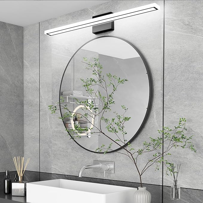 31.5inch Black LED Bathroom Vanity Light Bar 24W Modern Bath Light Fixture Over Mirror Vanity Light Cool White 6000K