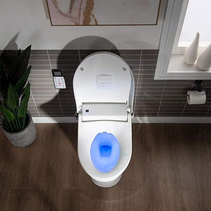 WOODBRIDGE One Piece 1.1GPF/1.6 GPF Dual Flush Elongated Toilet with Advance Smart Toilet in White