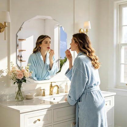 GLASHOM Frameless Oval Bathroom Mirror, 24x30 inch Beveled Wall Mirror | Modern Vanity Decor Mirror for Bathroom, Living Room, Entryway, Bathroom Mirrors for Over Sink Horizontal or Vertical