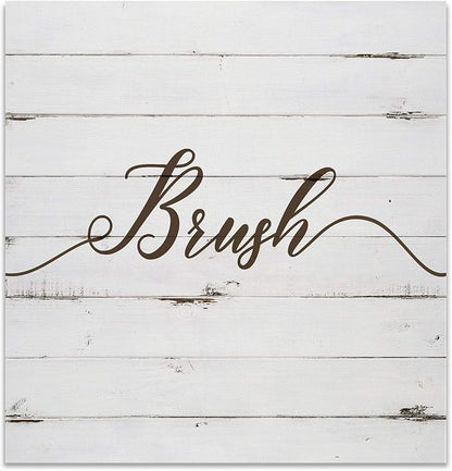 Renditions Gallery Rustic Brush Sign Bathroom Décor Gallery Wrapped Canvas Wall Art, 16x16,