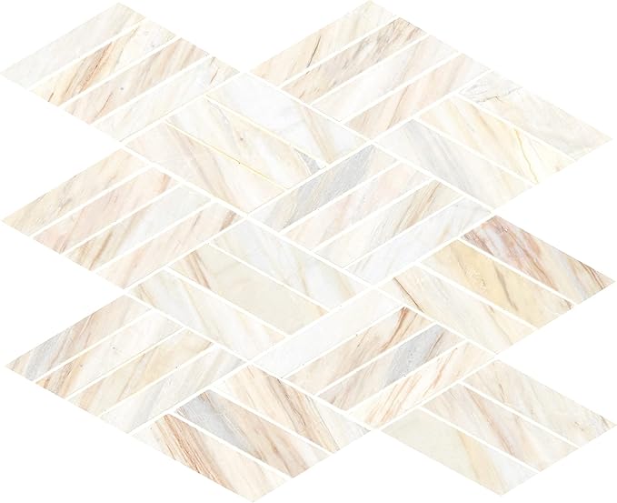 MSI Angora Rhombus Polished Marble Mosaic Tile for Bathroom, Kitchen Backsplash, Accent Wall Tile, and Shower Wall Tile