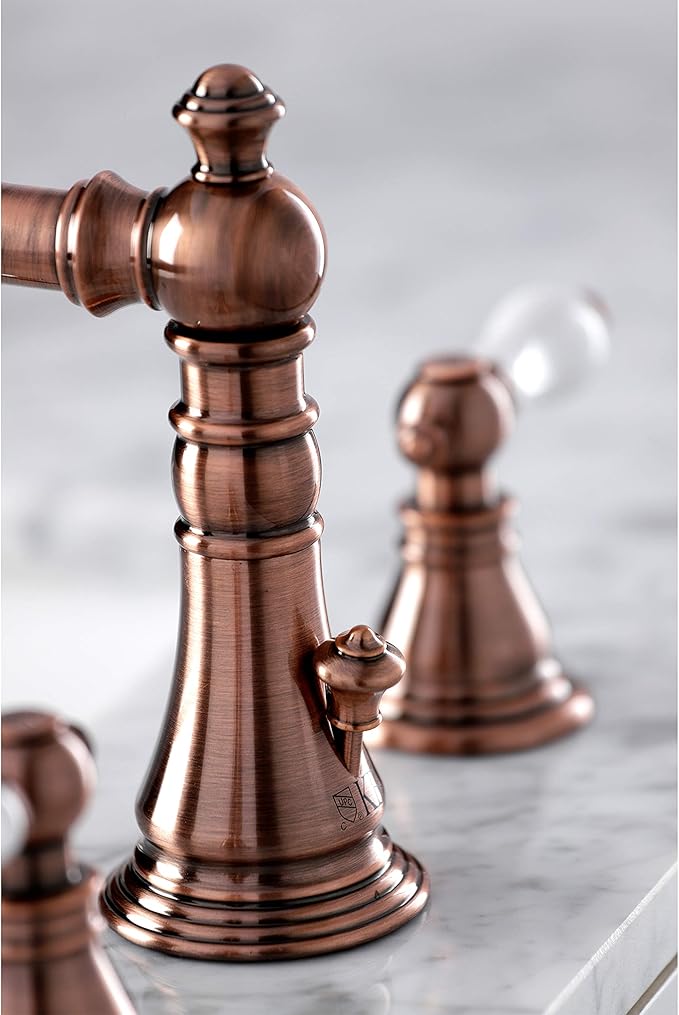 Fauceture FSC197APLAC American Patriot Widespread Bathroom Faucet with Brass Pop-Up, Antique Copper