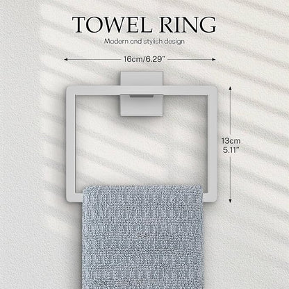 5-Pieces Brushed Nickel Bathroom Hardware Accessories Set,16 Inch Towel Bar Set,Stainless Steel Bathroom Hardware Set Towel Holder Set for Bathroom,Wall-Mounted Bathroom Accessories Kit