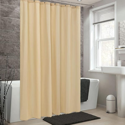 ALYVIA SPRING Stall Waterproof Fabric Shower Curtain or Liner Khaki, 36x72 | 2 Magnets, Soft Cloth & Hotel Quality, Machine Washable, Light-Weight, Stall Size
