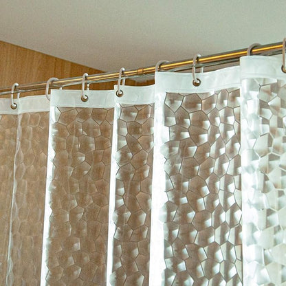 NTBAY EVA Shower Curtain Liner, 72 x 72, 6 Gauge, Clear Water Cube | Water-repellent EVA Liner with 3 Bottom Magnets, 12 Reinforced Grommets, and 12 Plastic Hooks