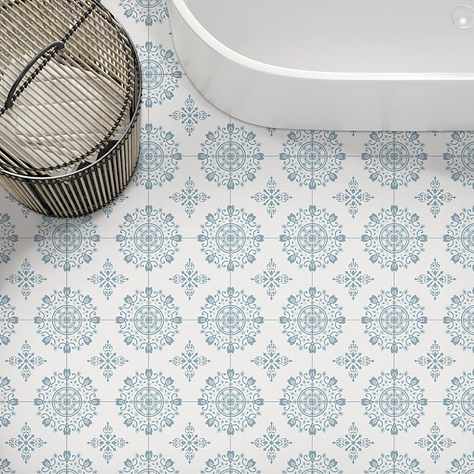Peel & Stick Floor Tile Stickers, DIY Flooring for Kitchen, Dining Room, Bathrooms, Pet House and More, Self-Adhesive 8x8 inches,10 Pack (1640)