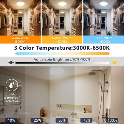 maylit 2 Pack Rechargeable Ceiling Lights with Motion Sensor | Wireless Battery-operated Lighting for Closets, Bathrooms, Hallways, Stairs and Pantries