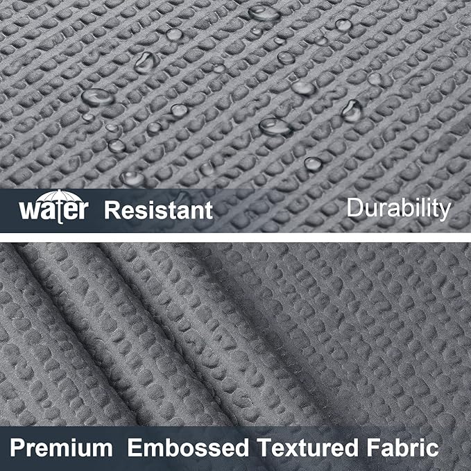 OWENIE Grey Shower Curtain for Bathroom 78 Inches Eatra Long, Elegant 3D Embossed Textured Cloth Waffle Shower Curtain, Modern Luxury Hotel Style, Water Repellent, Machine Washable, 54X78, Grey