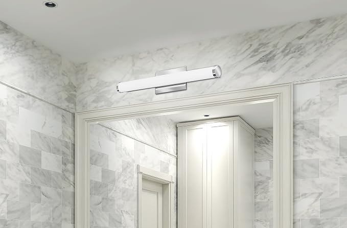 Lithonia Lighting FMVCCLS 24IN MVOLT 30K35K40K 90CRI KR M6 LED Contemporary Cylinder Vanity Light with Switchable Color Temperature, 3000k, 2-Foot, Chrome
