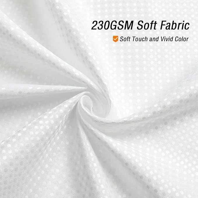 230GSM White Shower Curtain, 72 X 72 | 230GSM Fabric Shower Curtain for Bathroom - Soft Cloth & Hotel Spa Luxury, Water Repellent, Machine Washable