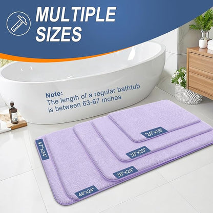 OLANLY Thick Memory Foam Bathroom Rugs 30x20, Absorbent Bath Mat, Lavender | Soft Quick Dry Bath Rugs, Non-Slip, Machine Washable Carpet for Bathroom Floor, Tub and Shower, Home Decor Accessories