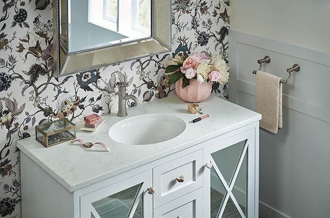 Moen Belfield Brushed Nickel One-Handle Bathroom Sink Faucet with Drain Assembly and Optional Deckplate, 6402BN