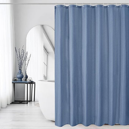 Moonlight Blue Fabric Shower Curtain, 72 X 72 | Cloth-Textured Shower Curtain for Bathroom - Soft Cloth & Hotel Spa Luxury, Water Repellent, Machine Washable