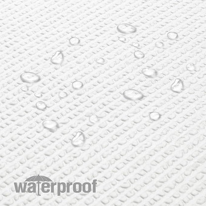 Extra Long Shower Curtain, 72x90 inch Long Embossed Textured Fabric Shower Curtains for Bathroom - Soft Cloth & Hotel Spa Luxury, Water Repellent, Machine Washable Bath Curtain, White