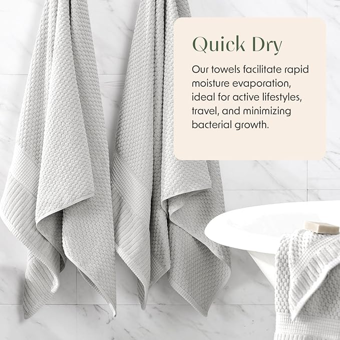 6 Pack 100% Cotton Hand Towels | Grey Towels | Oeko‑TEX Standard 100 | Soft & Absorbent, Quick‑Dry | Trinity Collection - Quiet Grey
