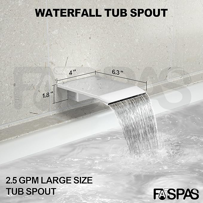 Shower System with Tub Spout, 12-Inch High-Pressure Rain Showerhead and Handheld Combo, Polished Chrome Shower Faucet Set with Rough-in Valve and Trim, Wall Mounted 3-Way Shower Set