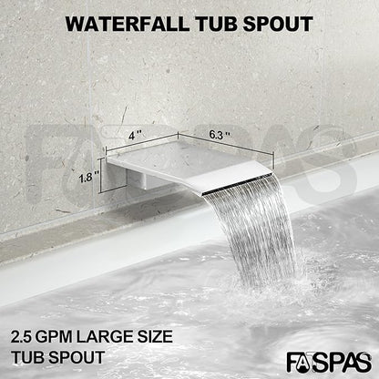 Shower System with Tub Spout, 12-Inch High-Pressure Rain Showerhead and Handheld Combo, Polished Chrome Shower Faucet Set with Rough-in Valve and Trim, Wall Mounted 3-Way Shower Set