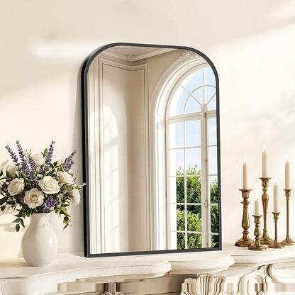 COFENY Bathroom Mirror, 20x30 inch Black Rectangle Wall Mounted Mirror with Thin Frame, Bathroom Vanity Mirrors for Over Sink, Entryway, Living Room, Bedroom