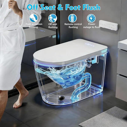 TOTTE Smart Toilet with Bidet Built-in, Auto Open/Close Lid, Auto Power 1000g MaP Flush, 1.28 GPF, One Piece Elongated Toilet with Instant Warm Water & Warm Air Dryer, Built-in Aroma