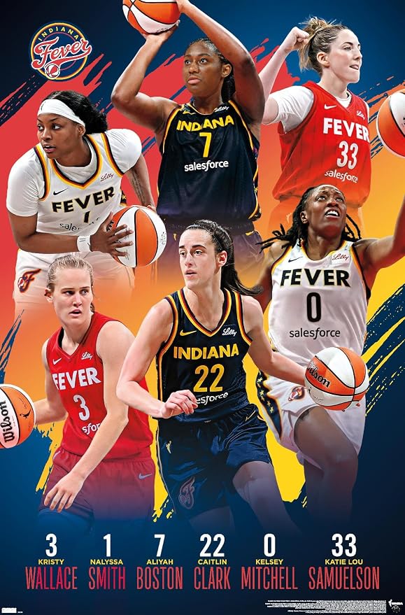 Trends International WNBA Indiana Fever -Team 24 Wall Poster, 34L x 22.4W, Premium Unframed Version