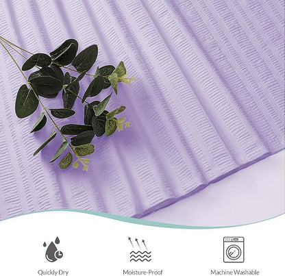 Aiyufeng Light Purple Shower Curtain for Bathroom, Embossed Textured Fabric Shower Curtain for Bathroom - Soft Cloth & Hotel Spa, Machine Washable, 72X72, Light Purple