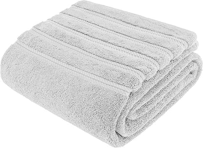 American Soft Linen 35x70 Jumbo Large Bath Towel, 600 GSM 100% Cotton Turkish Bath Sheet, Oversized Luxury Bath Towel for Bathroom Beach and Pool, Silver Grey