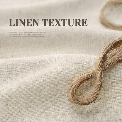Farmhouse Shower Curtain Ruffle Linen Cream 72" W x 96" L | Linen Fabric, Farmhouse Boho, Bottom Ruffle, Rustic, Country, Natural Look, Washable, Shower Curtain for Bathroom Bathtub