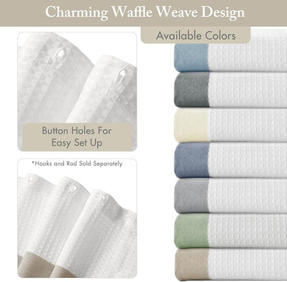 Madison Park Spa Waffle Shower Curtain Pieced Fabric with 3M Scotchgard Moisture Management Modern Home Bathroom Decorations, Stall 54"x78", Taupe | Striped, Pieced Fabric Design, 3M Scotchgard Moisture Management, Hotel Quality, Modern, for Bathroom, ...