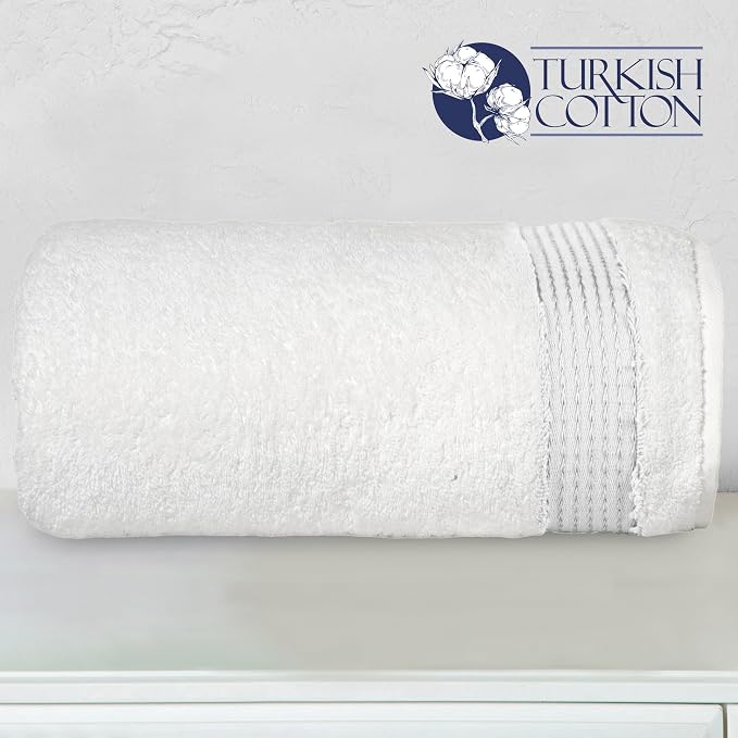 Elegant Comfort Premium Super Soft Highly Absorbent 1 Piece Oversized Bath Sheet - 40" x 80" inch, Luxurious Hotel Spa Quality 100% Turkish Cotton Extra Large Bath Towels for Adults, White