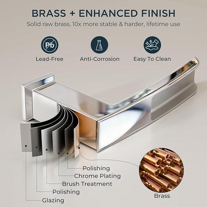 FORIOUS Roman Bathtub Faucet 3 Hole Deck Mount with 2 Handle Chrome | Tub Faucet for 3-Hole Set, 6-12" Centered Distance, Widespread Garden Bath Tub, Waterfall Spout, High Flow, Brass
