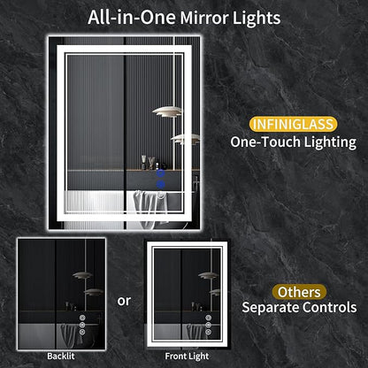 38"x30" LED Bathroom Mirror with Lights,Anti-Fog,3 Color Modes