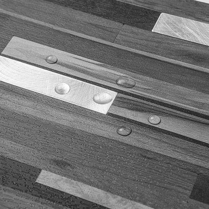 AULIGET 40 Sheets Peel and Stick Backsplash, Black & Grey Wood Look PVC Mixed Metal Stick on Backsplash Tiles for Kitchen
