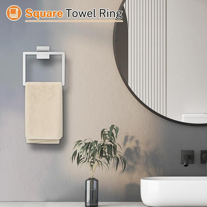 5 Pieces Towel Bar Set Brushed Nickel Bathroom Hardware Accessories Set SUS304 Stainless Steel Towel Holder Set for Bathroom 23.6 Inch Towel Bar,Towel Rack Wall Mounted