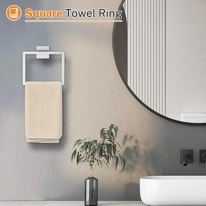 5 Pieces Towel Bar Set Brushed Nickel Bathroom Hardware Accessories Set SUS304 Stainless Steel Towel Holder Set for Bathroom 23.6 Inch Towel Bar,Towel Rack Wall Mounted