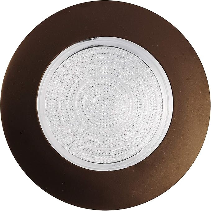 NICOR Lighting 6 inch Oil-Rubbed Bronze Recessed Shower Trim with Glass Fresnel Lens (17502OB)
