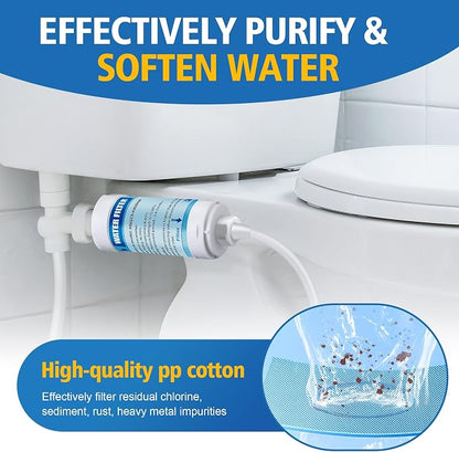 2 Pack Bidet Water Filter and Adapter for Electric Bidet Toilet Seats | Reduce Mineral Deposits, Soften Hard Water, Extends Bidet Lifespan, Easy Installation, Long-Lasting & Low Maintenance