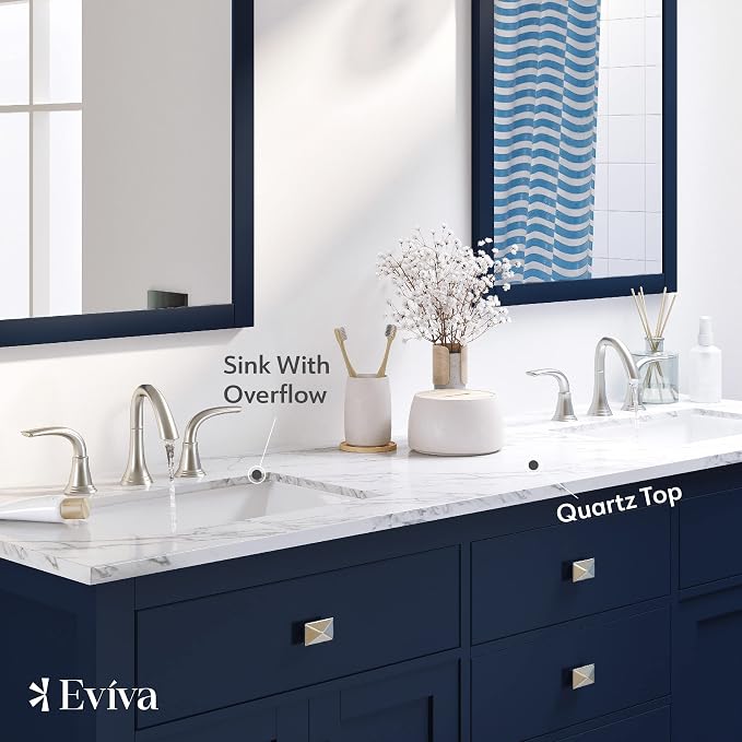 Artemis 60 in. Blue Double Sink Bath Vanity with Engineered Top and Undermount Porcelain Sinks