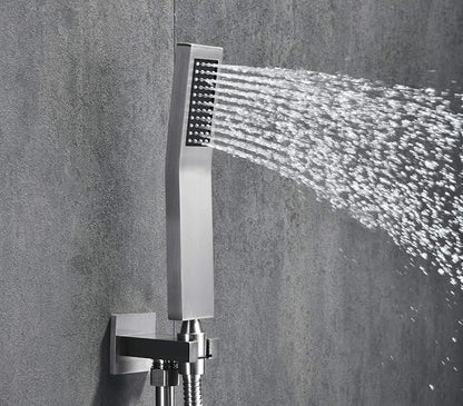 SUMERAIN Brushed Nickel Shower System With 8" Rain Shower And Handheld | Anti-scald Pressure Balance Shower Valve, Single Handle, Modern Design