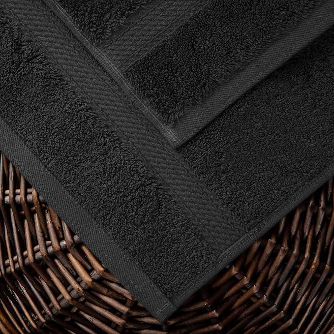 Superior Egyptian Cotton Ultra Plush & Absorbent, 10 Piece Set, Black | Quick Dry, Soft Luxury Towel Set, Bath Essentials, Guest Bath, Spa, 2 Bath, 4 Hand, 4 Face Towels, Madeline Towels