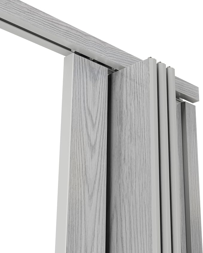 48" x 80" Premium Foldable Accordion Door,Heavy Duty,Grey | Foldable accordion doors w/ double‑walled heavy‑duty panels, ideal as interior room dividers for privacy, space‑saving design