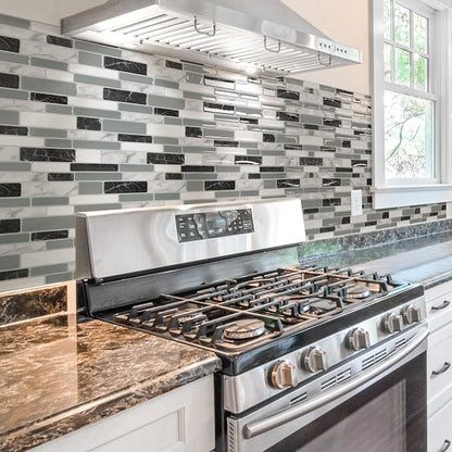 Art3d 12 x 12 Inch Vinyl Peel and Stick Backsplash, 20-Pack, Marble Grey | Waterproof, Lightweight, Self Adhesive, Easy to Install, No Residue, for Kitchen & Bedroom Decor, Ideal for Recently Moved