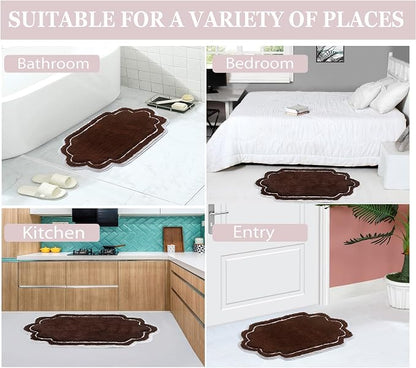 Home Weavers Allure Collection s U Shaped,Extra Thick, Non-Slip Contour Mat for Bathroom,100% Cotton Soft, Absorbent Water, Machine Washable, 20 Inch U Shaped Rug, Brown