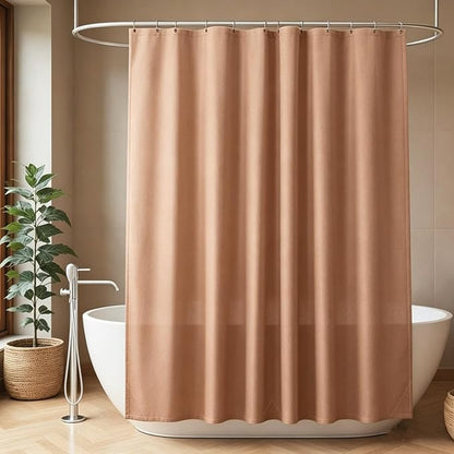 Felisa Mocha Mousse Fabric Shower Curtain Liner with 3 Large Magnets, Waterproof & Soft Cloth Shower Curtain Liner,Washable Shower Curtain for Bathroom,72 x 72 inches,Cortinas de Baño