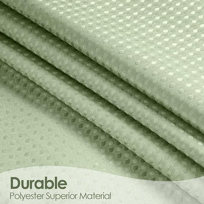 MitoVilla Extra Long Shower Curtain 72 x 84, Sage Green Ombre 84 inch XL Waffle Fabric Shower Curtains for Modern Luxury Bathroom Decor, Waffle Weave Textured 180GSM Weighted Shower Curtain 84 inch