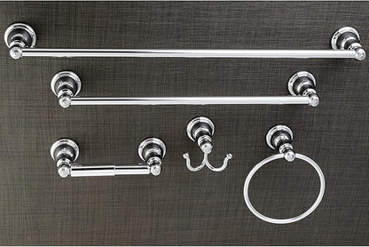 Kingston Brass Sante Fe Towel-Bar/Towel-Ring/Toilet Paper Holder/Robe Hook, 18"/24", Polished Chrome